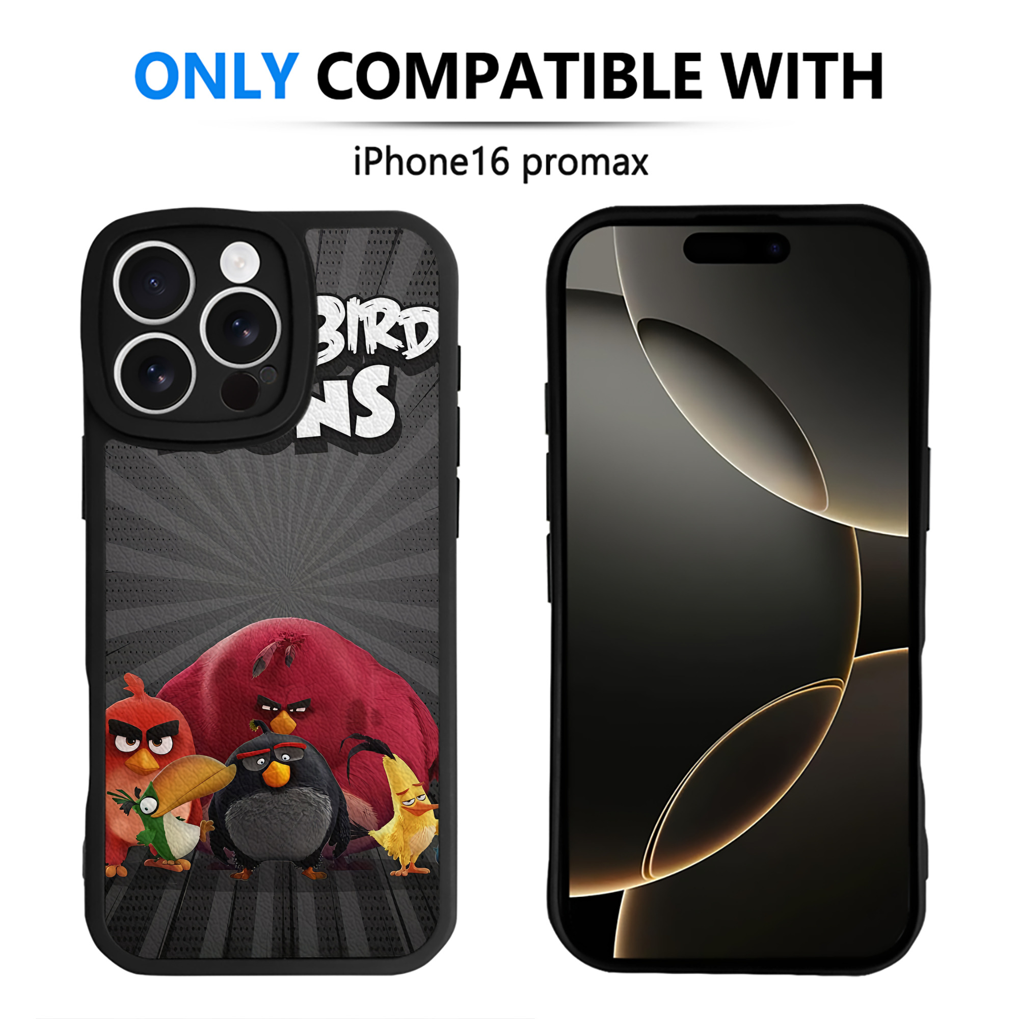 （画像用） Angry Birds アングリーバード 【iPhone 16シリーズ対応】シリコンスマホケース（レザー調） 材質：シリコン